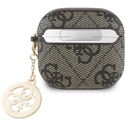 Husa Guess 4G Strass Charm pentru Apple AirPods 4, Maro