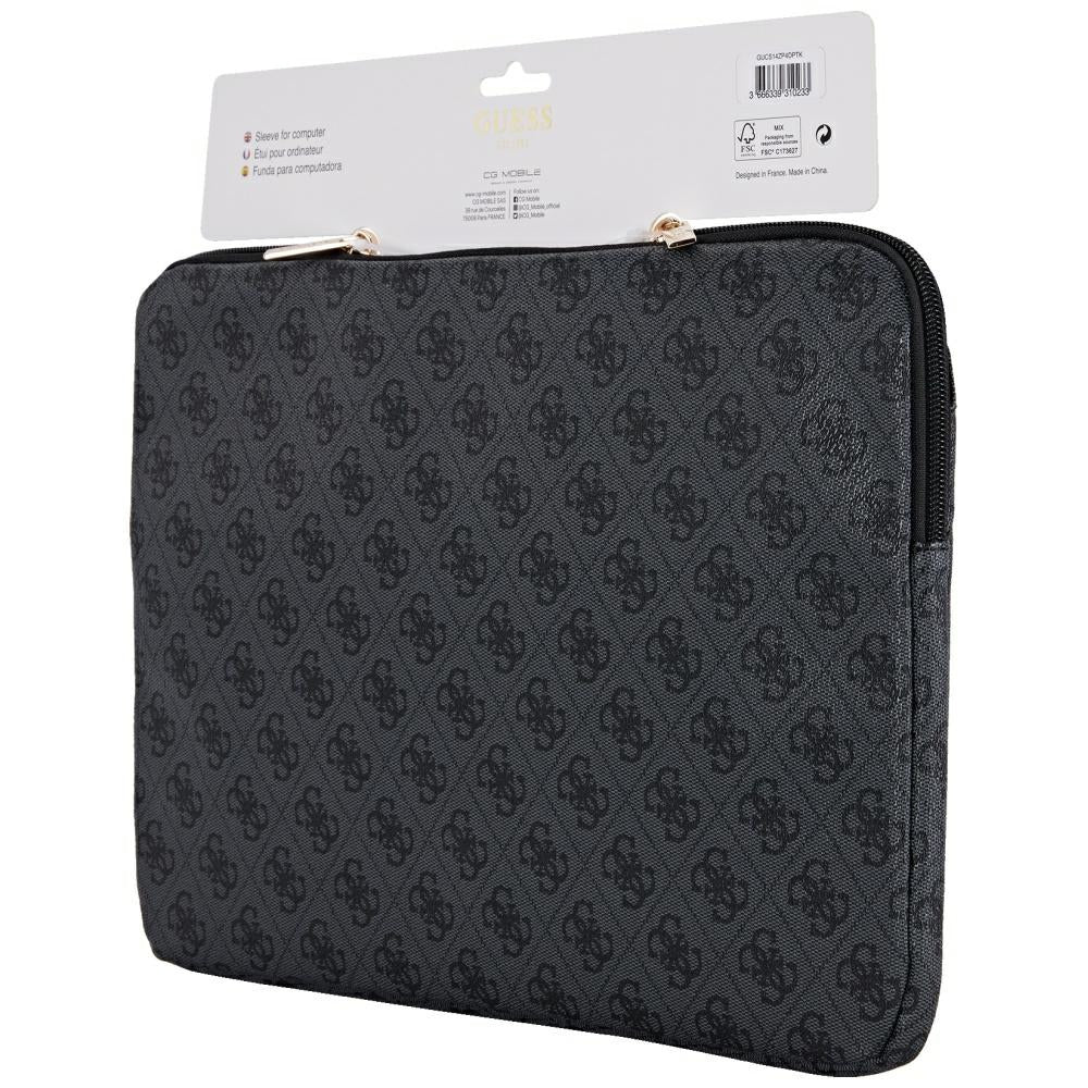 Husa Guess 4G Triangle Logo pentru Laptop 14inch, Neagra