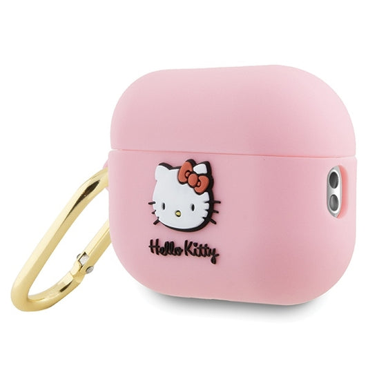 Husa Hello Kitty 3D Kitty Head pentru Apple AirPods Pro 2, Roz