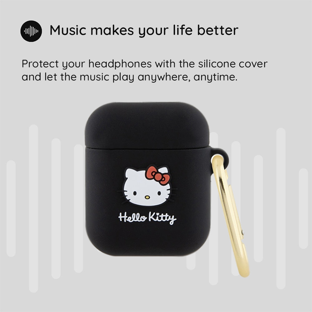 Husa Hello Kitty 3D Kitty Head pentru Apple AirPods Pro 2, Roz