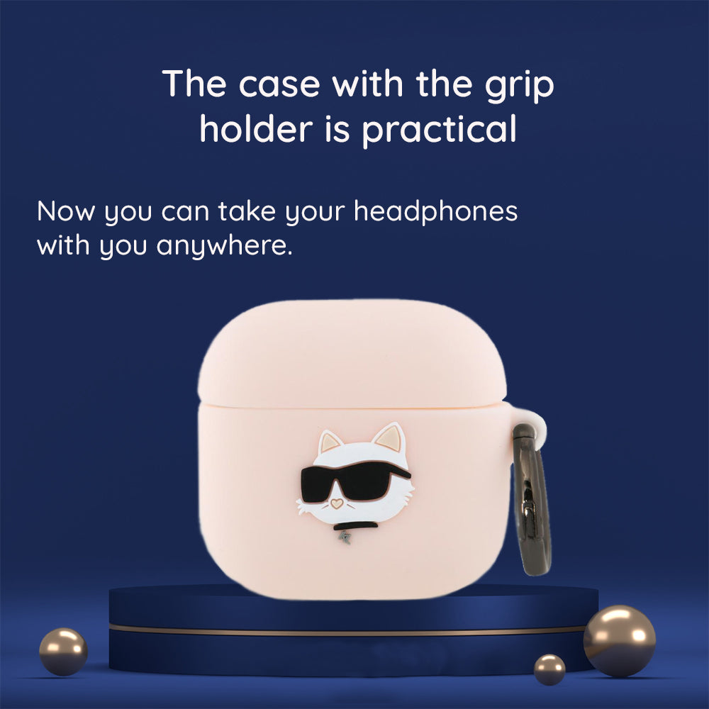 Husa Karl Lagerfeld 3D Choupette's Head pentru Apple AirPods 4, Neagra