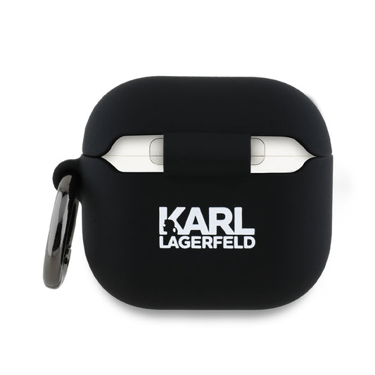 Husa Karl Lagerfeld 3D Karl & Choupette's Heads pentru Apple AirPods 4, Neagra
