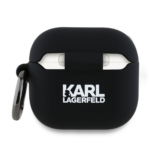 Husa Karl Lagerfeld 3D Karl's Head pentru Apple AirPods 4, Neagra