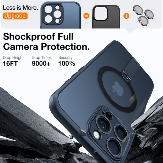 Husa MagSafe pentru Apple iPhone 16 Pro, Torras, Pstand Spin, Neagra