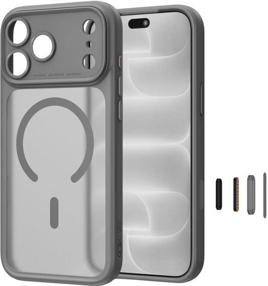 Husa MagSafe pentru Apple iPhone 18 Pro Max / 17 Pro Max, Tech-Protect, MagPeak CC, Gri Mata