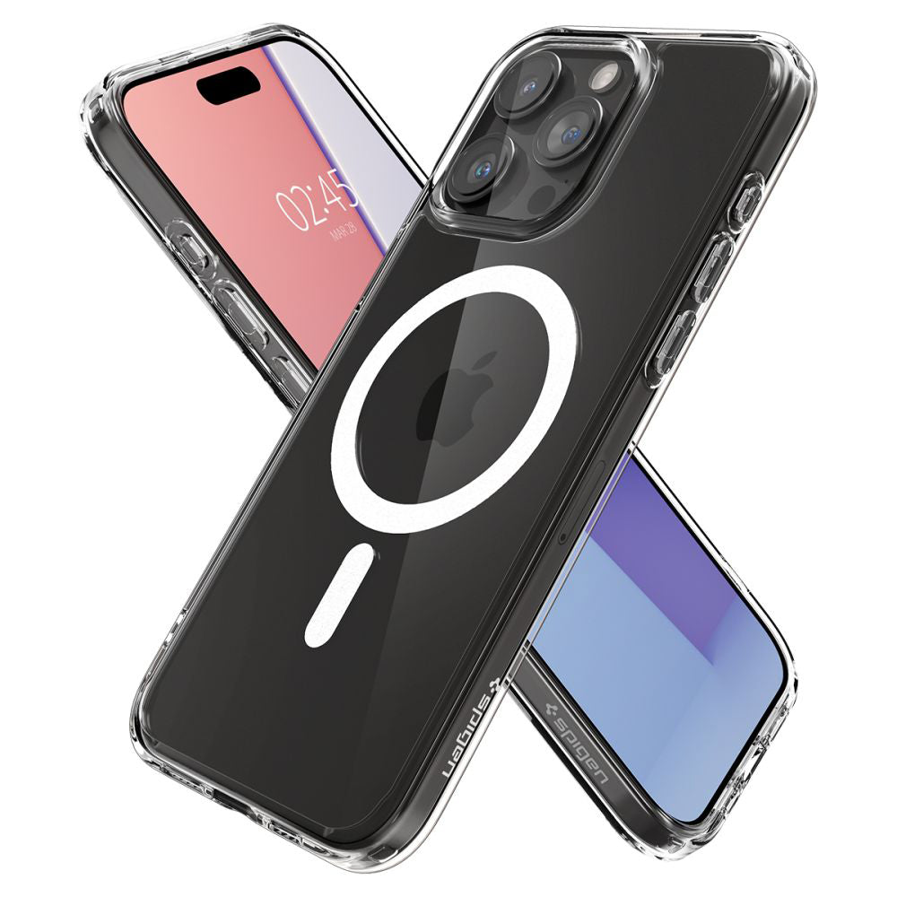Husa MagSafe pentru Apple iPhone 15 Pro Max, Spigen, Ultra Hybrid, Alba ACS06576