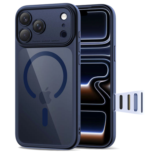 Husa MagSafe pentru Apple iPhone 17 Pro Max, Tech-Protect, MagPeak, Bleumarin