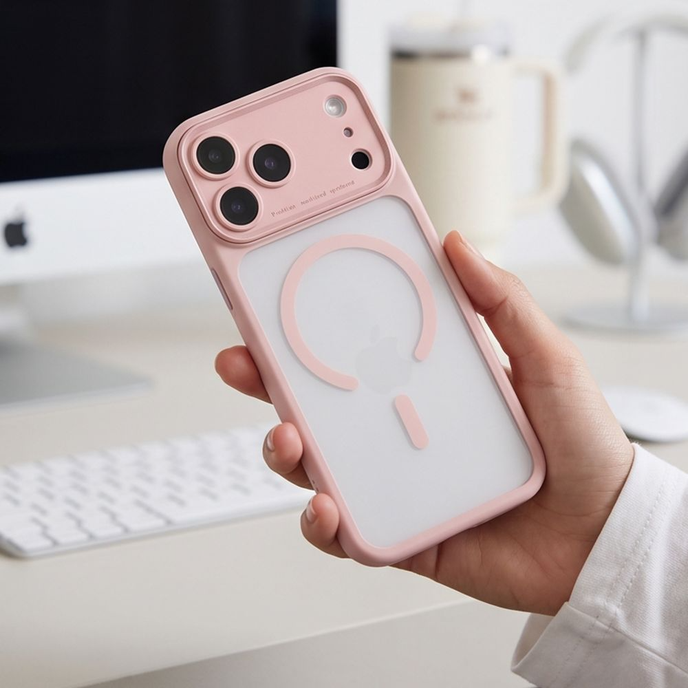Husa MagSafe pentru Apple iPhone 18 Pro / 17 Pro, Tech-Protect, MagPeak CC, Roz Mata