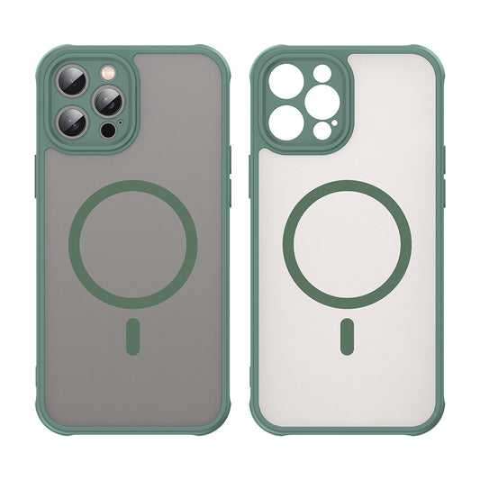 Husa MagSafe pentru Apple iPhone 12 Pro Max, Techsuit, HaloFrost II, Verde