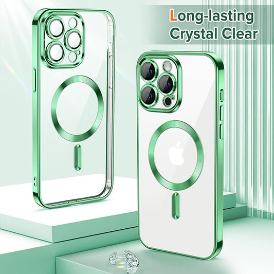 Husa MagSafe pentru Apple iPhone 12 Pro, Techsuit, Luxury Crystal, Verde Deschis