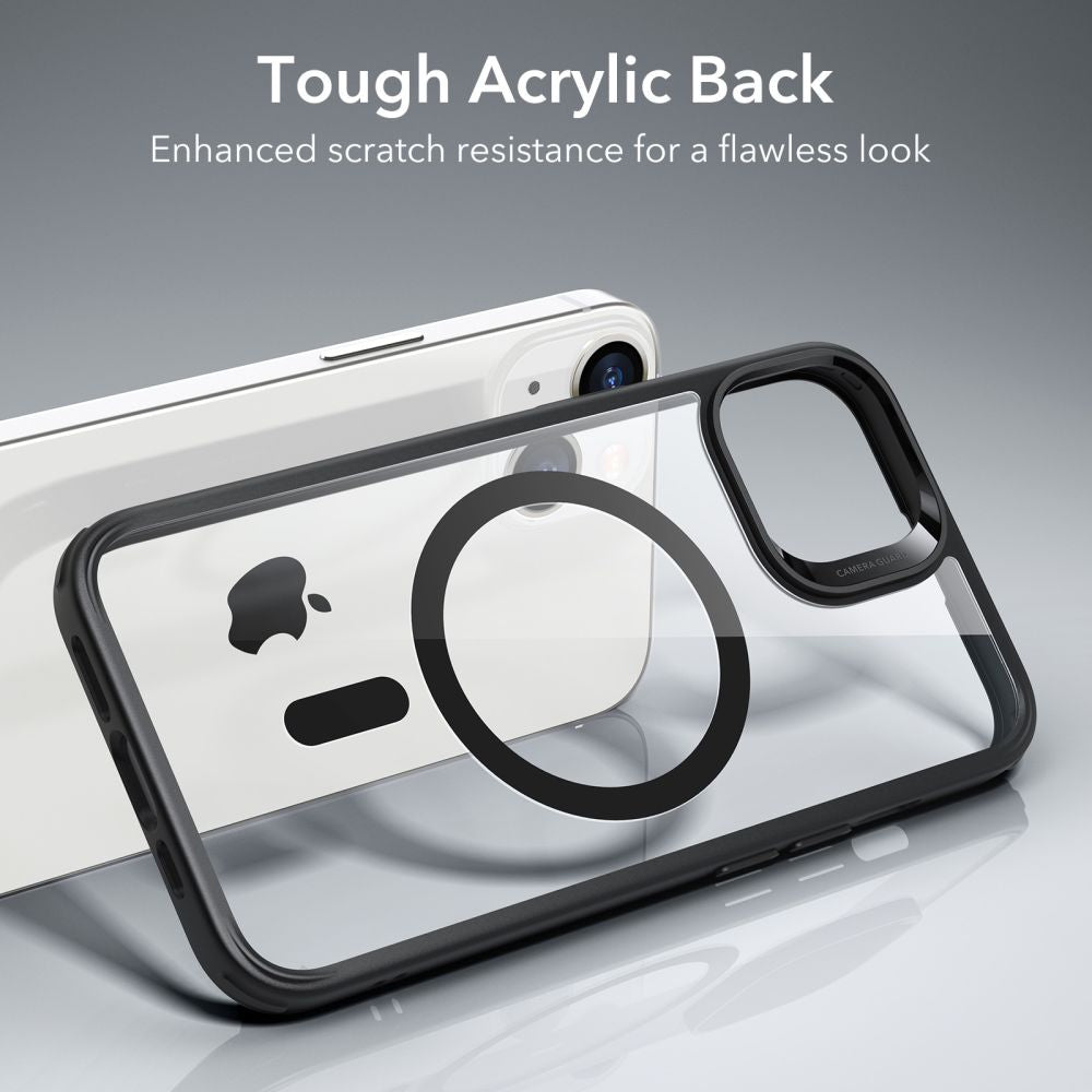 Husa MagSafe pentru Apple iPhone 14 / 13, ESR, Classic Hybrid, Neagra Transparenta