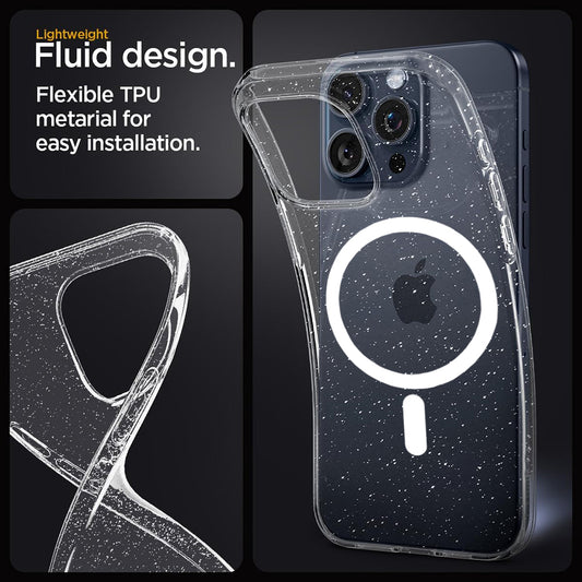 Husa MagSafe pentru Apple iPhone 13 Pro, Techsuit, SparkleSkin, Transparenta