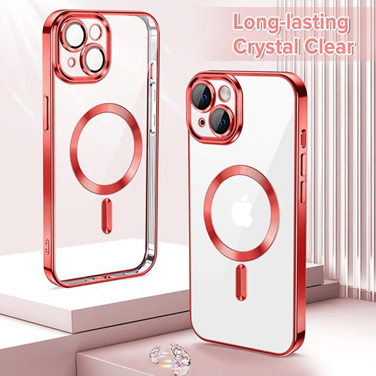 Husa MagSafe pentru Apple iPhone 13, Techsuit, Luxury Crystal, Rosie