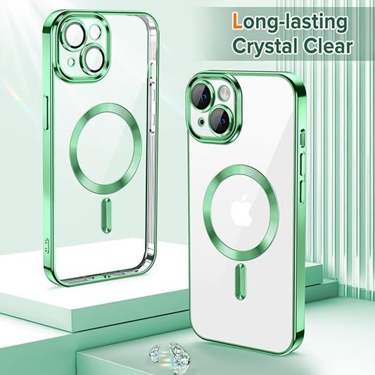 Husa MagSafe pentru Apple iPhone 13, Techsuit, Luxury Crystal, Verde Deschis