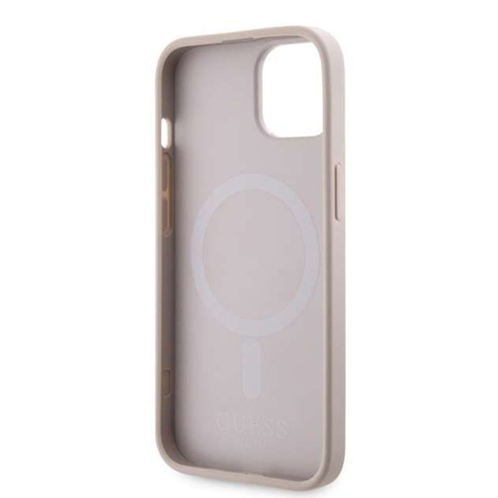 Husa MagSafe pentru Apple iPhone 14, Guess, GCube Stripes, Roz