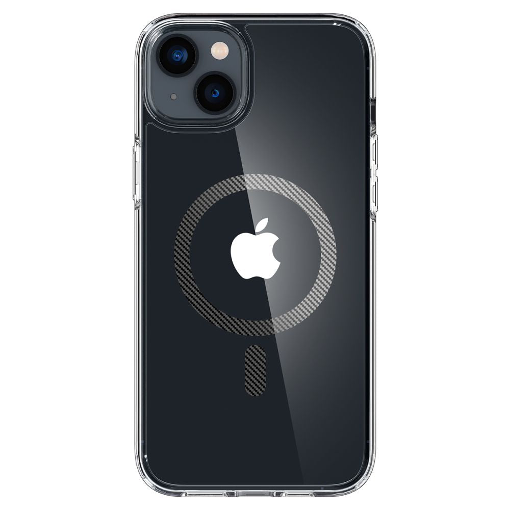 Husa MagSafe pentru Apple iPhone 14 Plus, Spigen, Ultra Hybrid Carbon, Transparenta