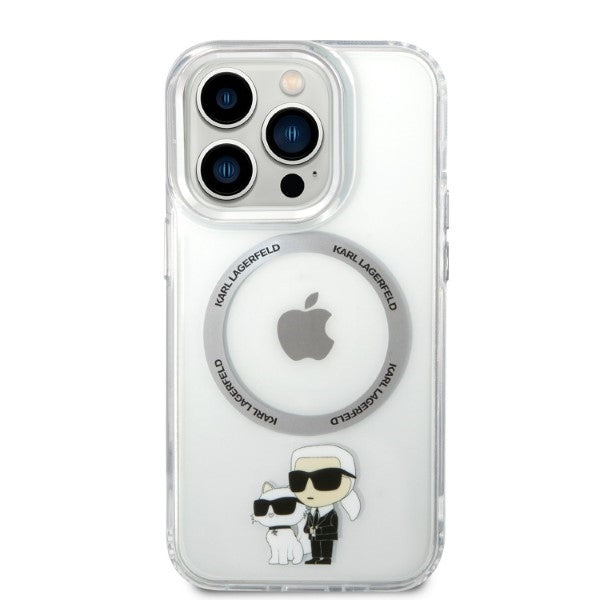 Husa MagSafe pentru Apple iPhone 14 Pro, Karl Lagerfeld, Ikonik Karl & Choupette, Transparenta
