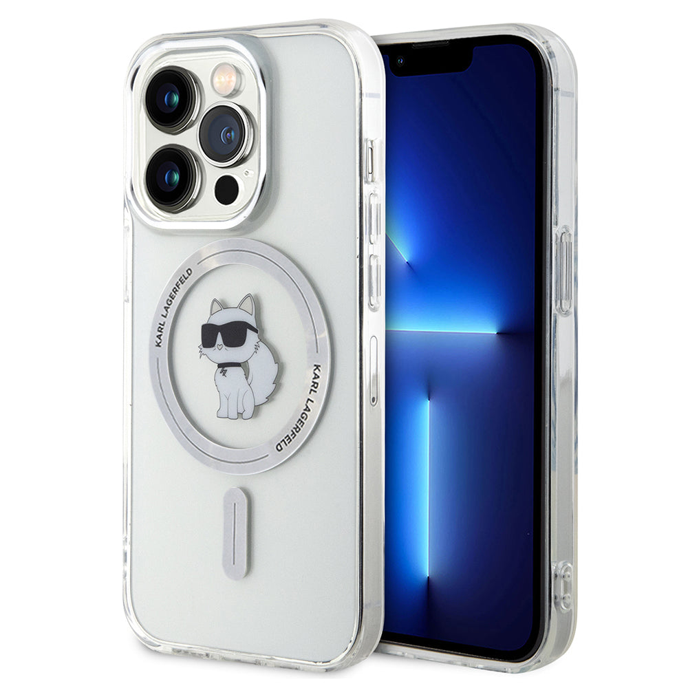 Husa MagSafe pentru Apple iPhone 14 Pro, Karl Lagerfeld, IML Choupette, Transparenta