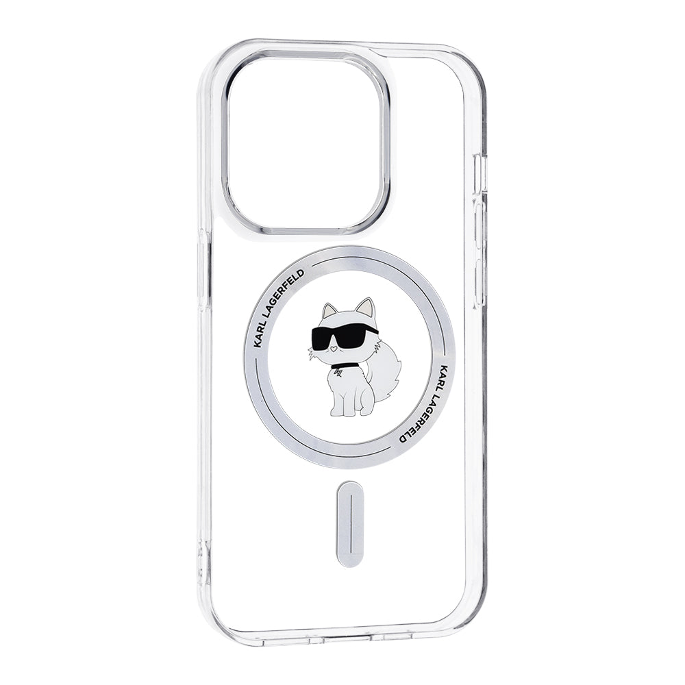 Husa MagSafe pentru Apple iPhone 14 Pro, Karl Lagerfeld, IML Choupette, Transparenta