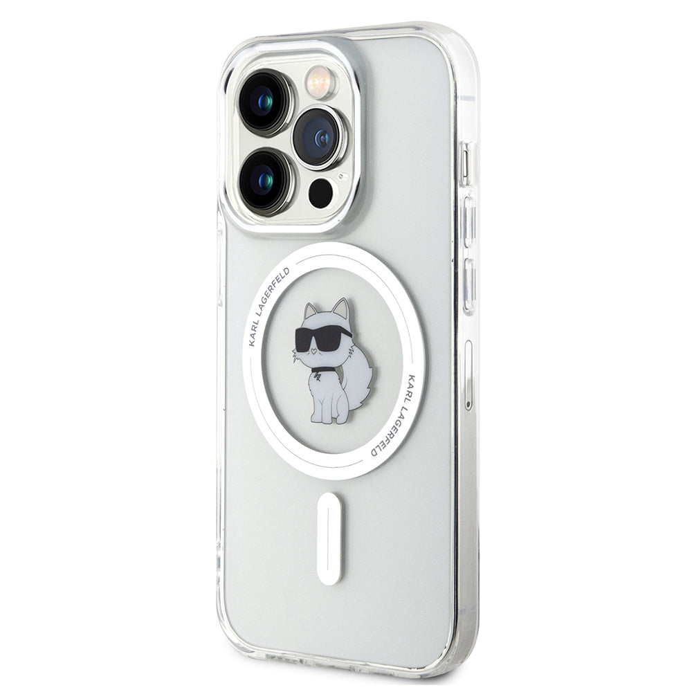Husa MagSafe pentru Apple iPhone 14 Pro, Karl Lagerfeld, IML Choupette, Transparenta