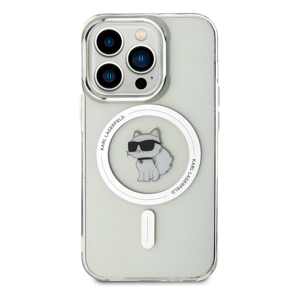 Husa MagSafe pentru Apple iPhone 14 Pro, Karl Lagerfeld, IML Choupette, Transparenta