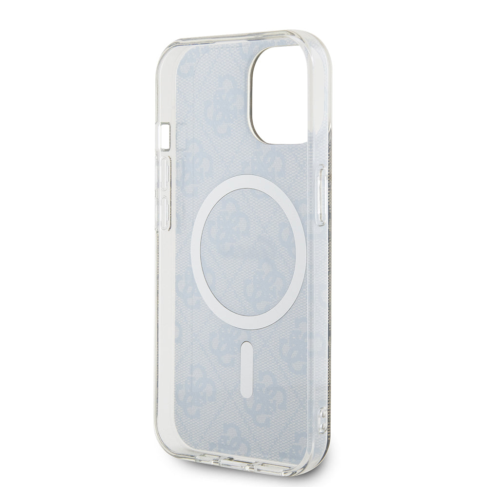 Husa MagSafe pentru Apple iPhone 15, Guess, IML 4G, Maro