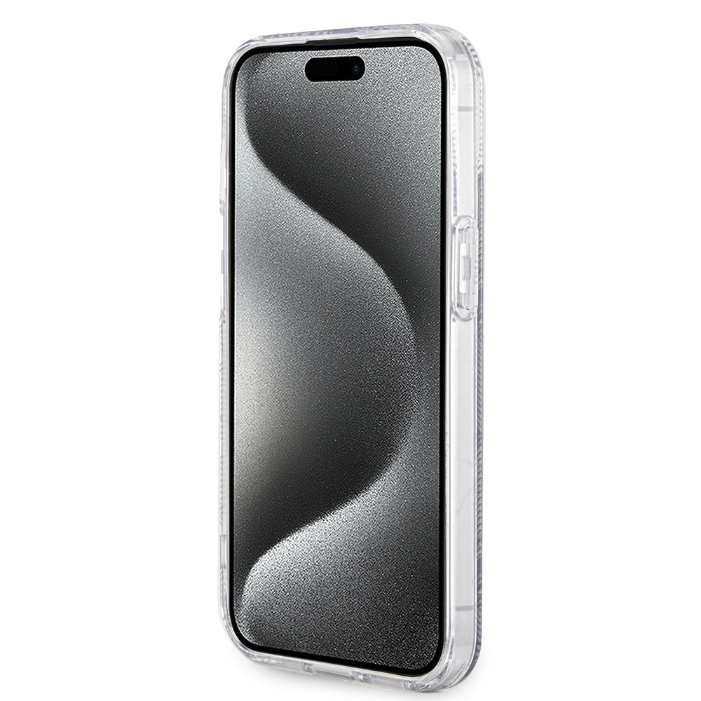 Husa MagSafe pentru Apple iPhone 15, Guess, IML Gcube, Neagra
