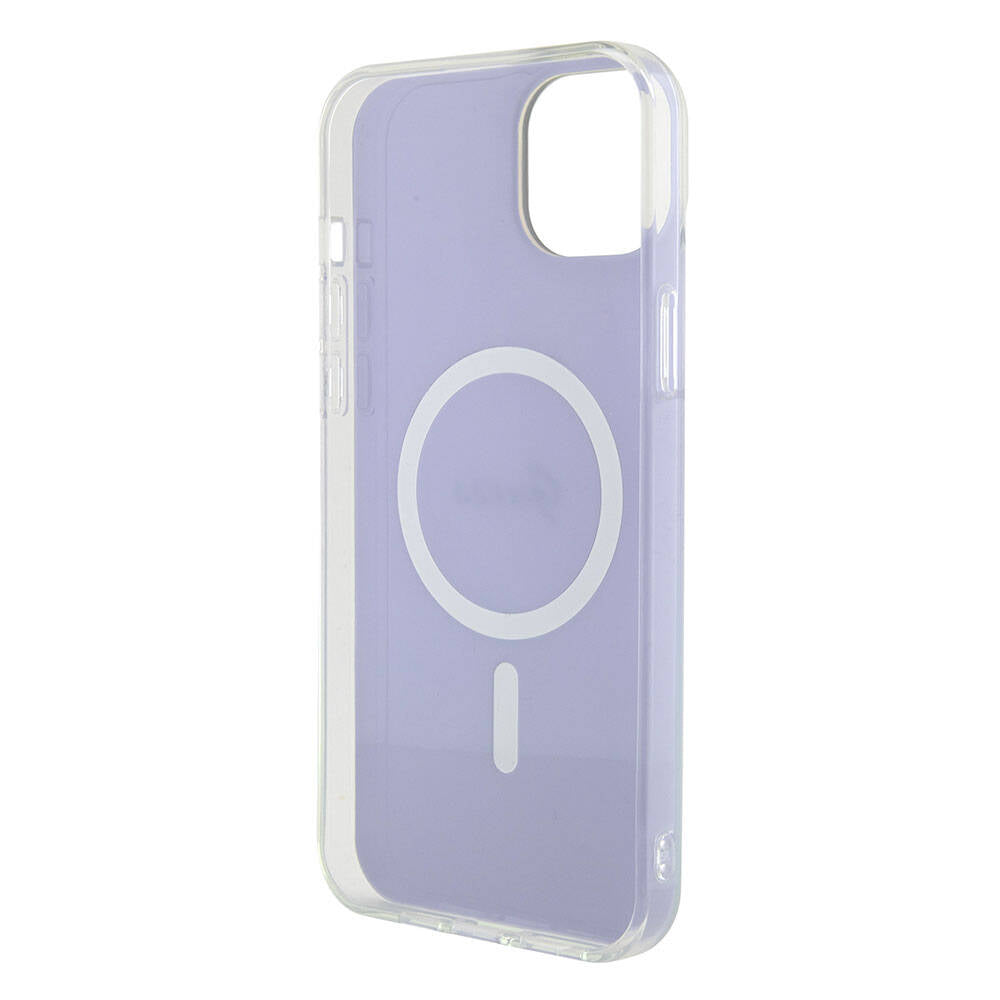 Husa MagSafe pentru Apple iPhone 15, Guess, IML Iridescent, Mov