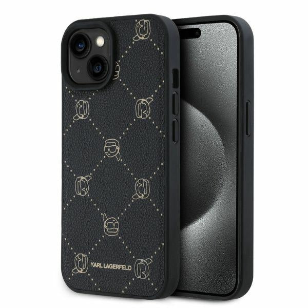 Husa MagSafe pentru Apple iPhone 15, Karl Lagerfeld, Karl's Head, Neagra