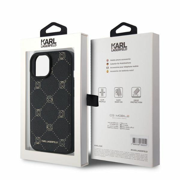 Husa MagSafe pentru Apple iPhone 15, Karl Lagerfeld, Karl's Head, Neagra