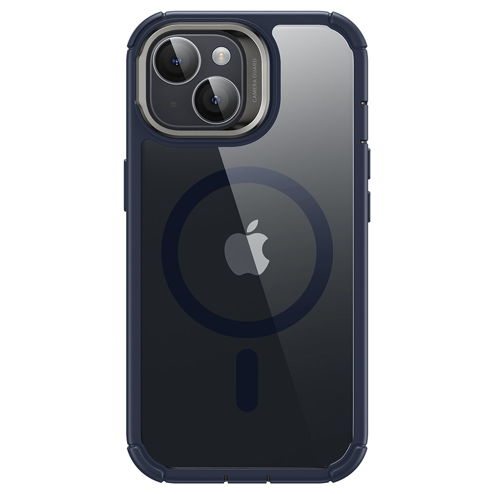 Husa MagSafe pentru Apple iPhone 15 Plus, ESR, Armor Tough Kickstand, Bleumarin Transparenta