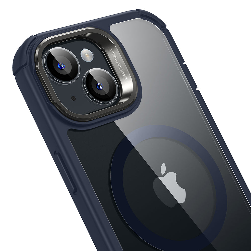 Husa MagSafe pentru Apple iPhone 15 Plus, ESR, Armor Tough Kickstand, Bleumarin Transparenta