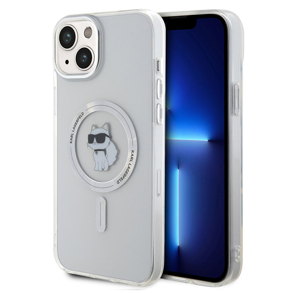 Husa MagSafe pentru Apple iPhone 15 Plus / 14 Plus, Karl Lagerfeld, IML Choupette, Transparenta