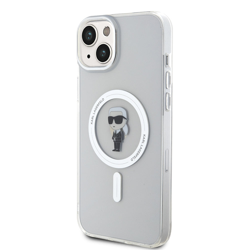 Husa MagSafe pentru Apple iPhone 15 Plus, Karl Lagerfeld, IML Ikonik Karl, Transparenta