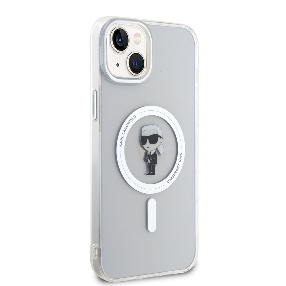 Husa MagSafe pentru Apple iPhone 15 Plus, Karl Lagerfeld, IML Ikonik Karl, Transparenta