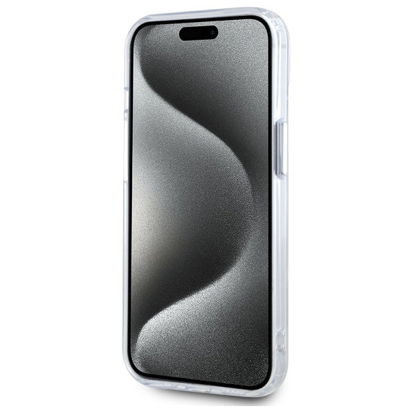 Husa MagSafe pentru Apple iPhone 15 Plus, Karl Lagerfeld, IML Metal Choupette's Head, Alba