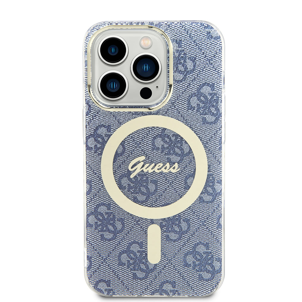 Husa MagSafe pentru Apple iPhone 15 Pro, Guess, IML 4G, Albastra