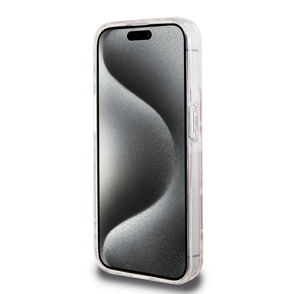 Husa MagSafe pentru Apple iPhone 15 Pro Max, Guess, IML Gcube, Roz