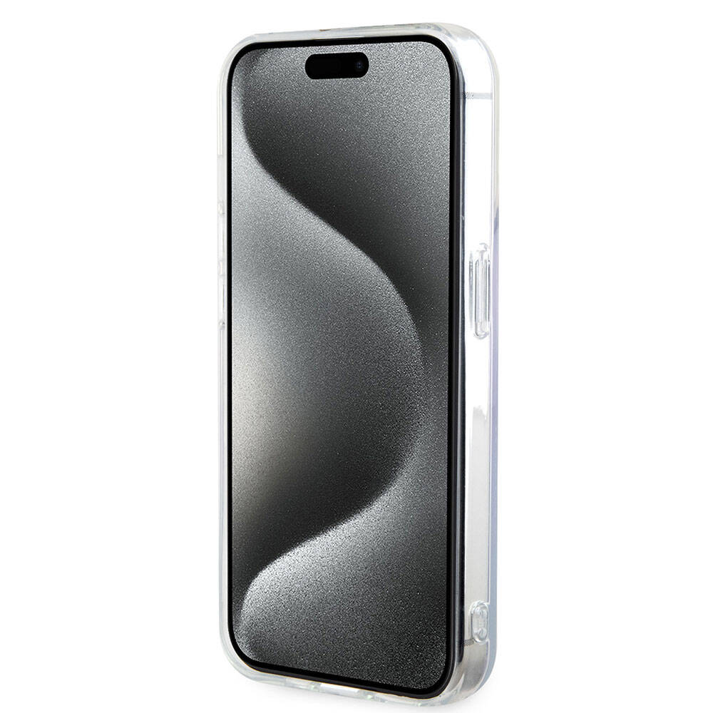 Husa MagSafe pentru Apple iPhone 15 Pro Max, Guess, IML Iridescent, Mov