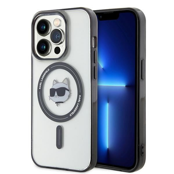 Husa MagSafe pentru Apple iPhone 15 Pro Max, Karl Lagerfeld, IML Choupette's Head, Transparenta