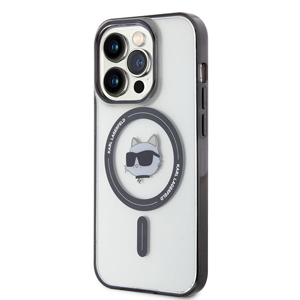 Husa MagSafe pentru Apple iPhone 15 Pro Max, Karl Lagerfeld, IML Choupette's Head, Transparenta