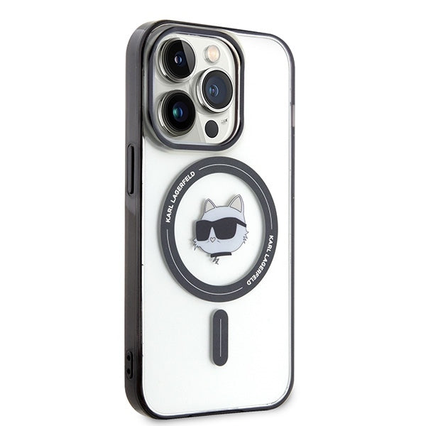 Husa MagSafe pentru Apple iPhone 15 Pro Max, Karl Lagerfeld, IML Choupette's Head, Transparenta