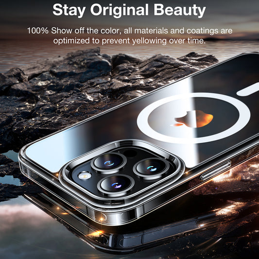 Husa MagSafe pentru Apple iPhone 15 Pro Max, Torras, Diamond, Transparenta