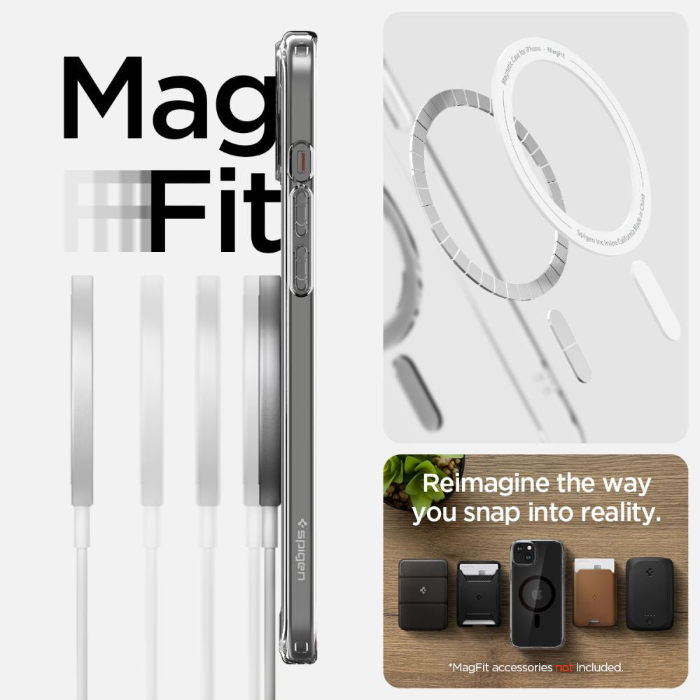 Husa MagSafe pentru Apple iPhone 15, Spigen, Ultra Hybrid, Neagra ACS06803
