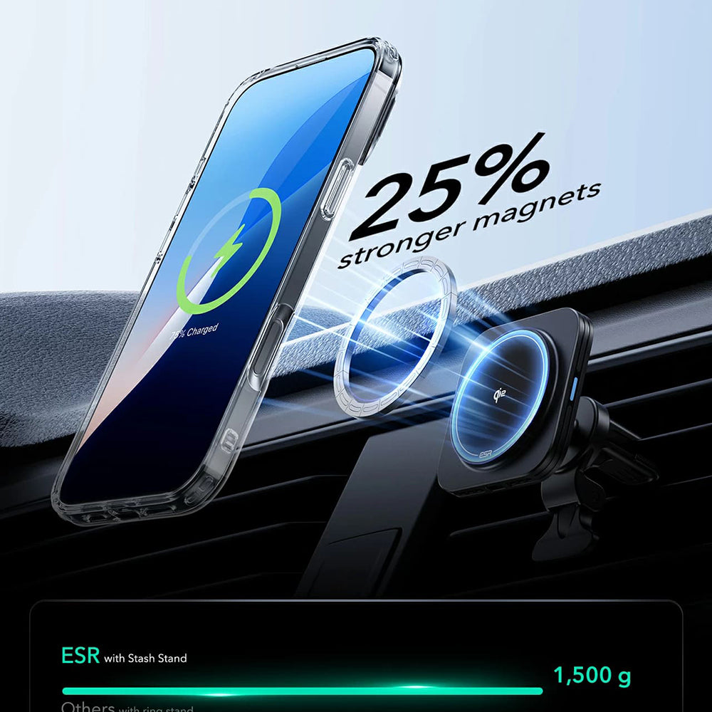 Husa MagSafe pentru Apple iPhone 16, ESR, Classic Hybrid Kickstand, Transparenta