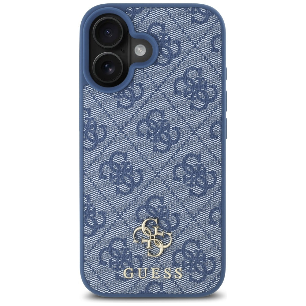 Husa MagSafe pentru Apple iPhone 16, Guess, 4G Small and Classic Logo, Albastra