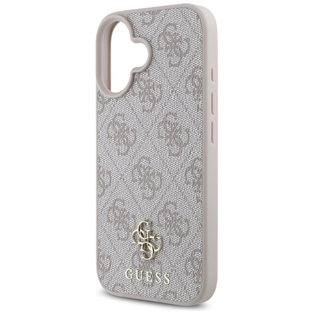 Husa MagSafe pentru Apple iPhone 16, Guess, 4G Small and Classic Logo, Roz