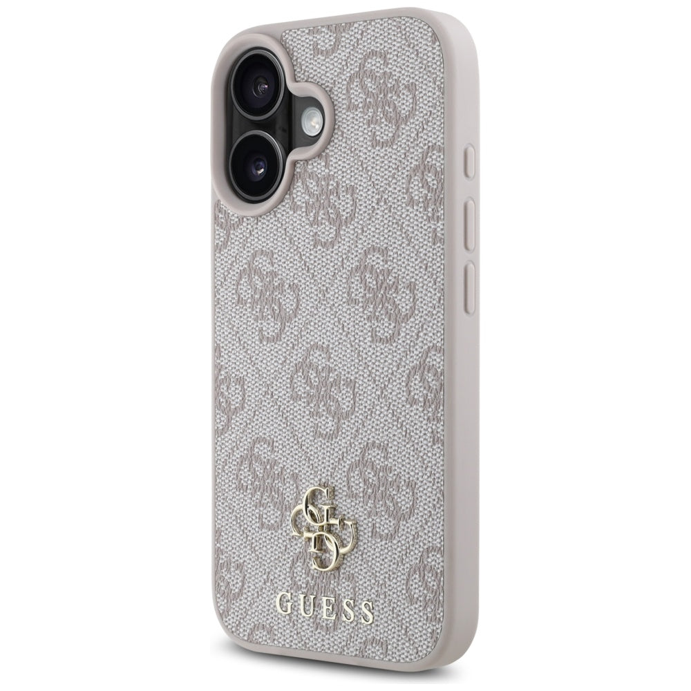 Husa MagSafe pentru Apple iPhone 16, Guess, 4G Small and Classic Logo, Roz