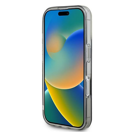 Husa MagSafe pentru Apple iPhone 16, Guess, IML Flowers Wreath, Neagra