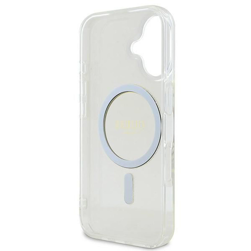 Husa MagSafe pentru Apple iPhone 16, Guess, IML Glitter Circle, Transparenta